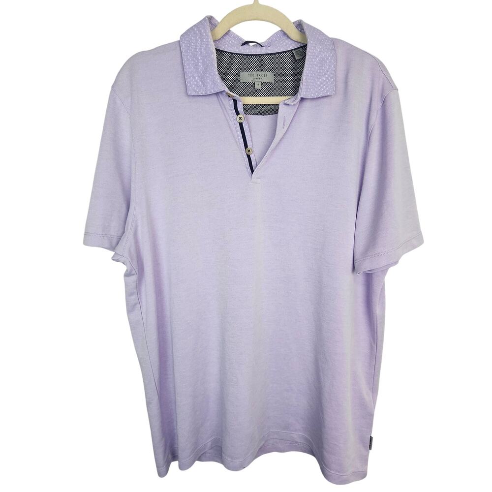 Ted Baker London Mens Polo Shirt Sz 5 XL Designer Preppy Business Casual Stretch